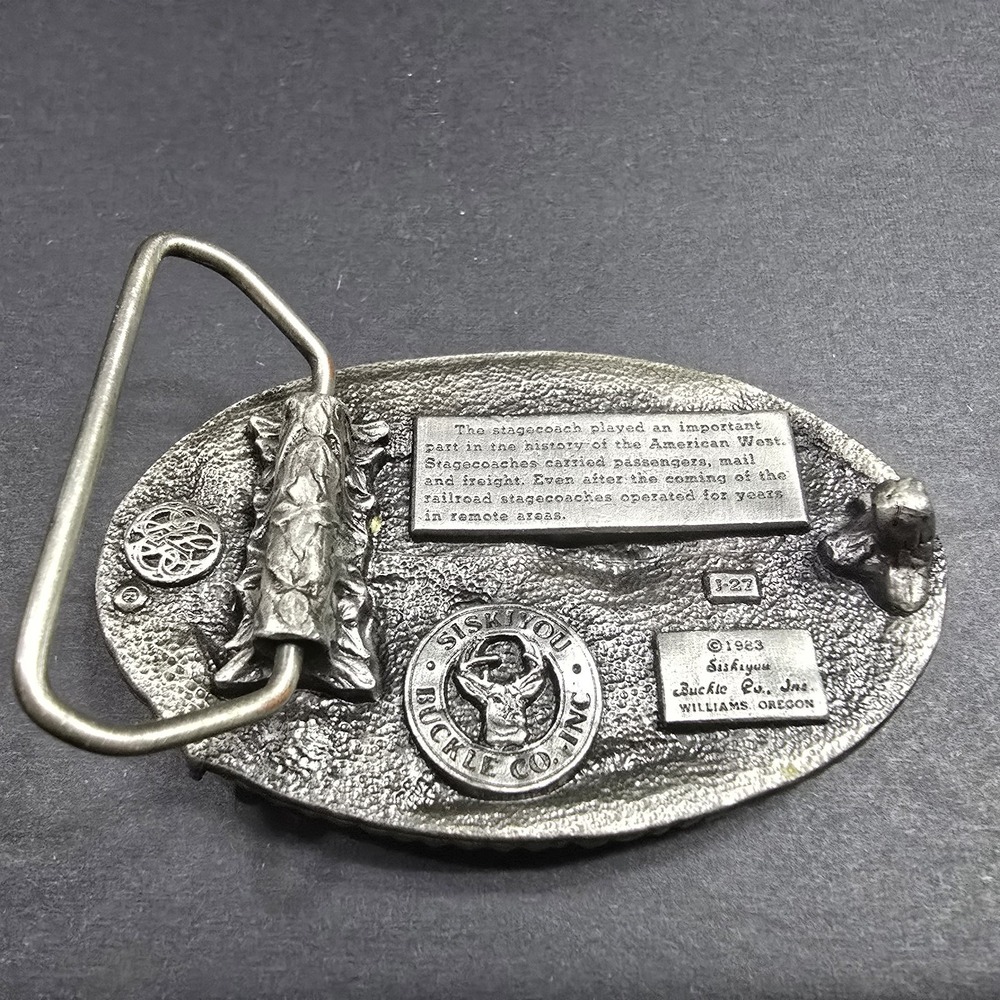 Siskiyou Buckle Co‎ Vintage 1983 Stagecouch Williams Oregon Belt Buckle - Picture 4 of 7